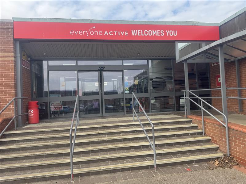 Everyone Active Gym Entrance at the Mid Suffolk Leisure Centre in Stowmarket.